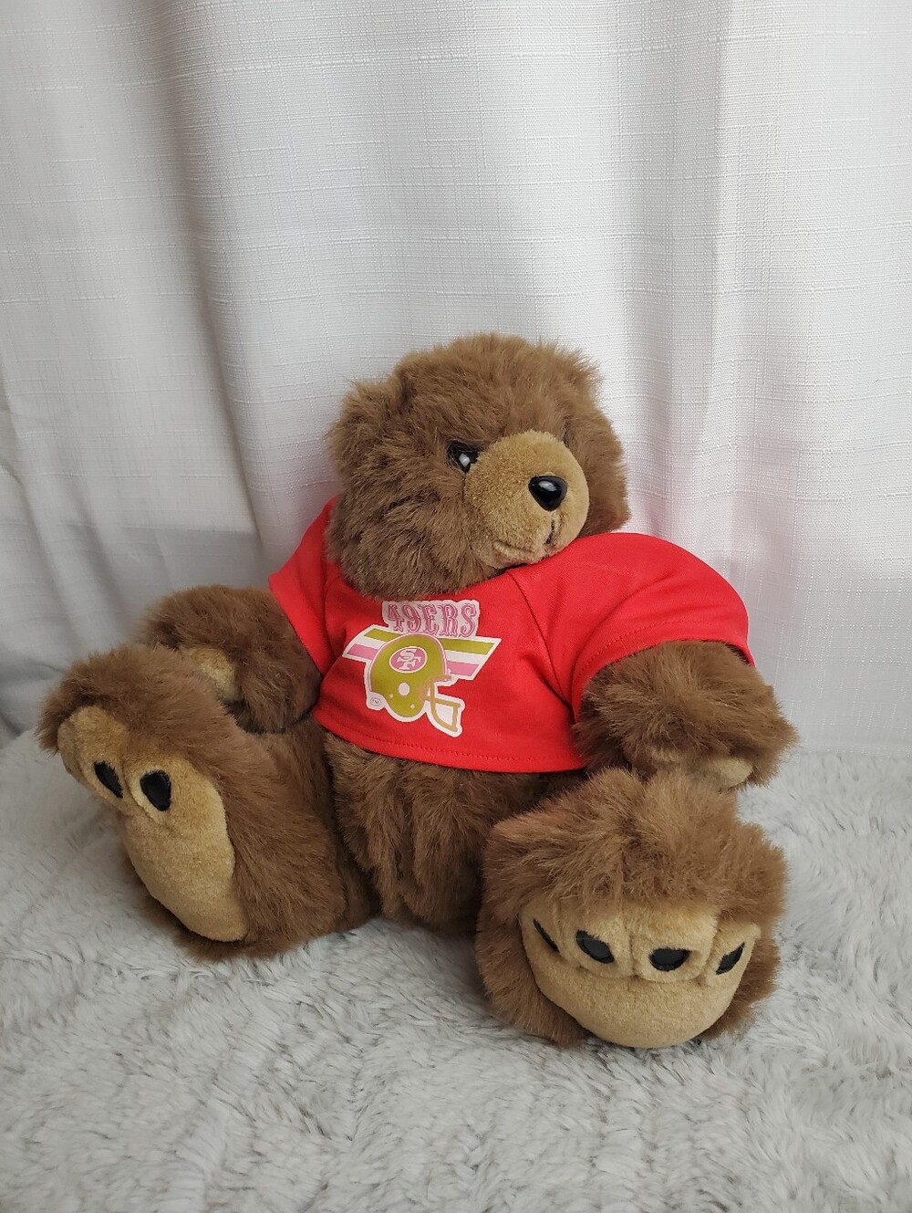 Vtg RARE San Francisco 49ers Teddy Bear 1983 Plush Sports Stuffed Shoulder Pads